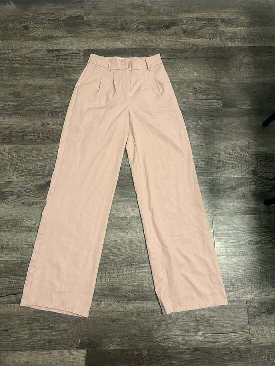 Princess Polly Pants - Princess Polly High Waisted Wide Leg Trousers Pink Size US 2